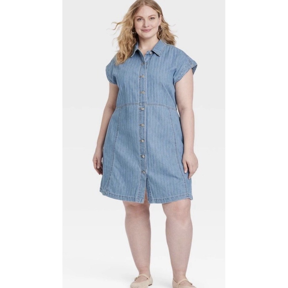 Women's Denim Dress Universal Threads Medium Wash 3X